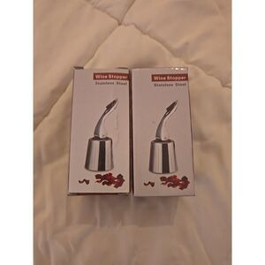 ERHIRY Wine Bottle Stopper Stainless Steel, Wine Bottle Plug with Silicone 2pk
